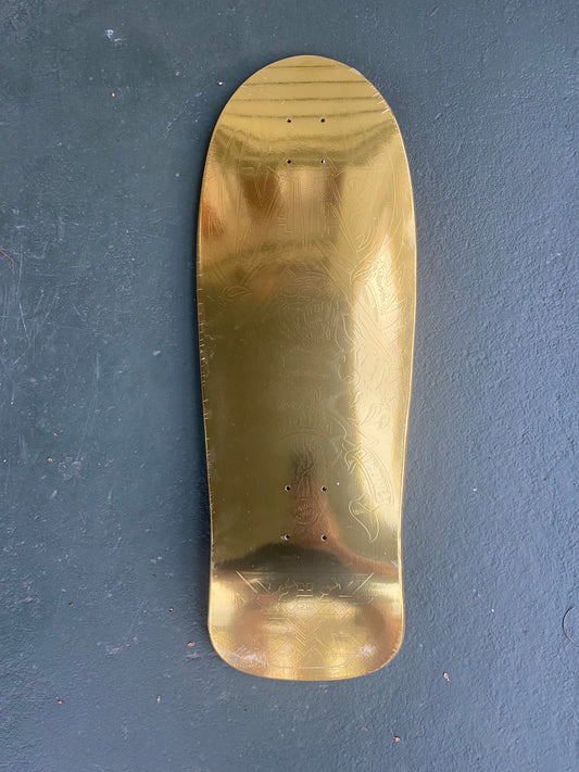 SMA Natas blind bag reissue skateboard deck by Santa Cruz with gold foil panther 3 graphics 10.538in X 30.14in