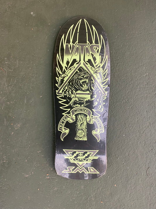 SMA Natas GLOW panther 3 graphic skateboard deck Reissue by Santa Cruz 10.538in X 30.14in