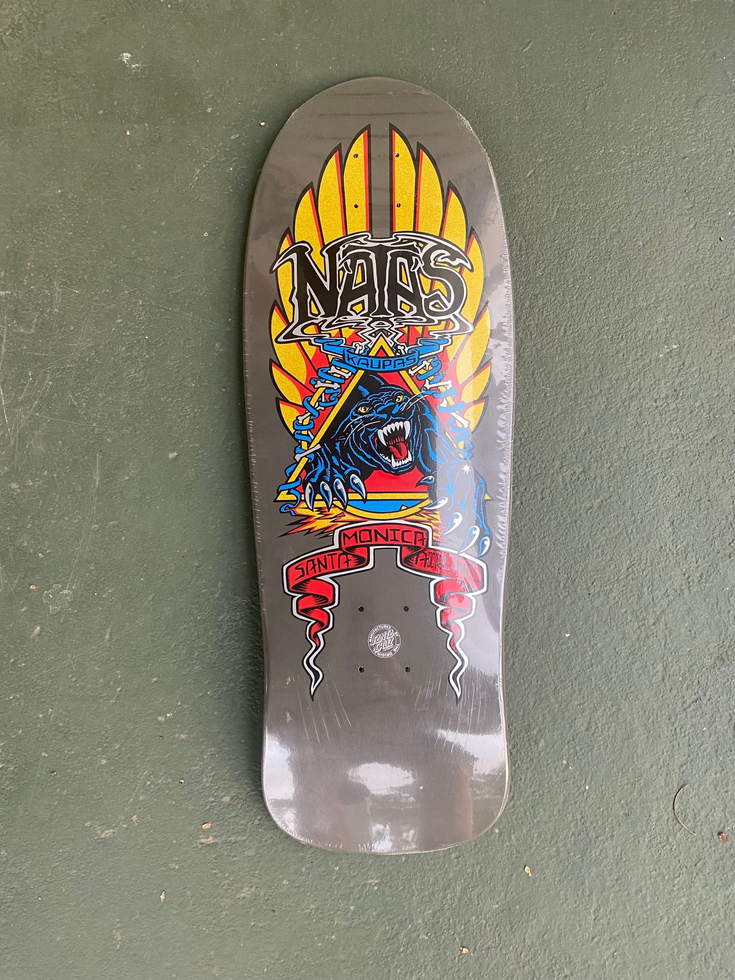 SMA Natas panther 2 Metallic Reissue skateboard deck by Santa Cruz 10.538in X 30.14in