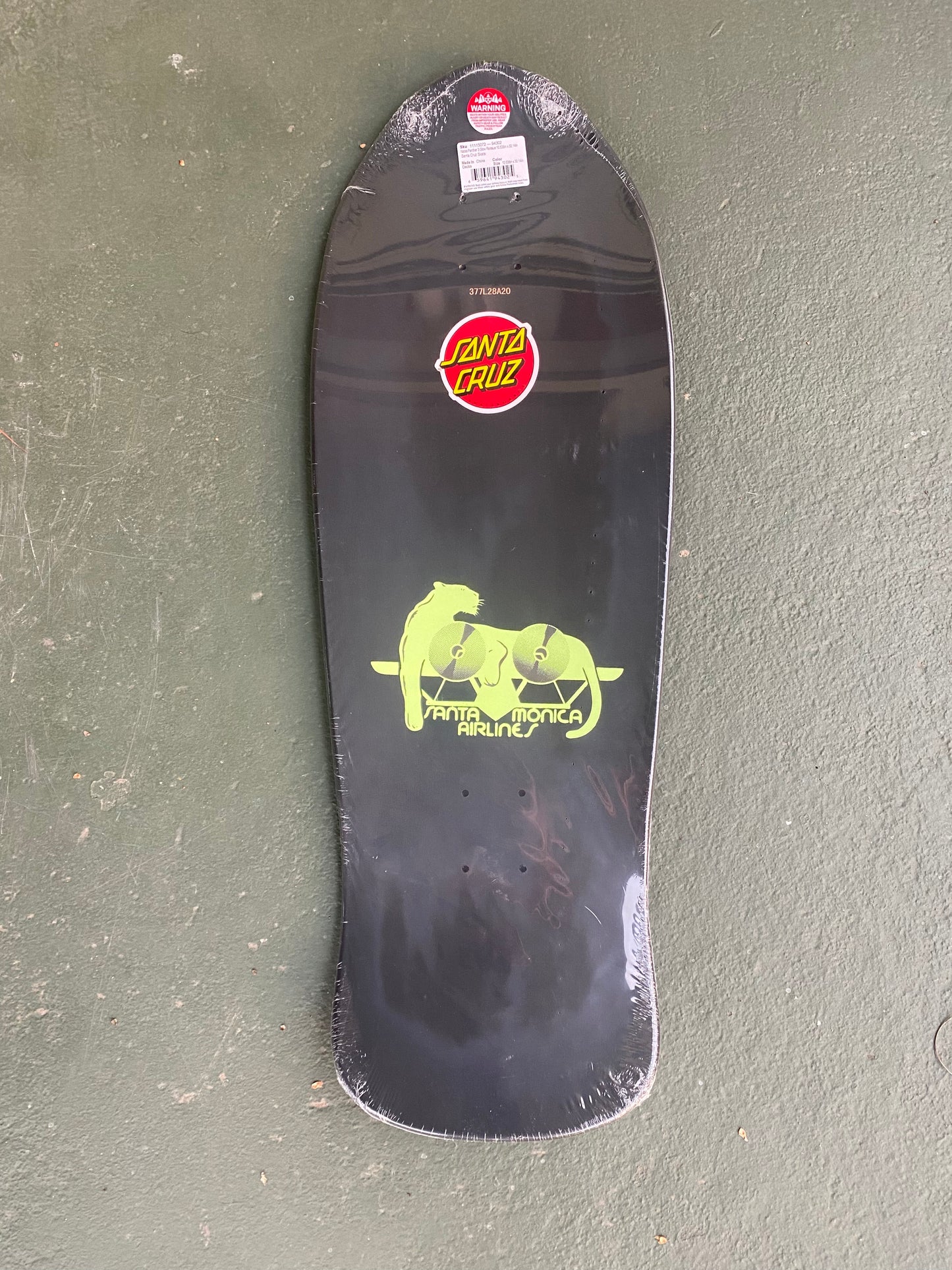 SMA Natas GLOW panther 3 graphic skateboard deck Reissue by Santa Cruz 10.538in X 30.14in