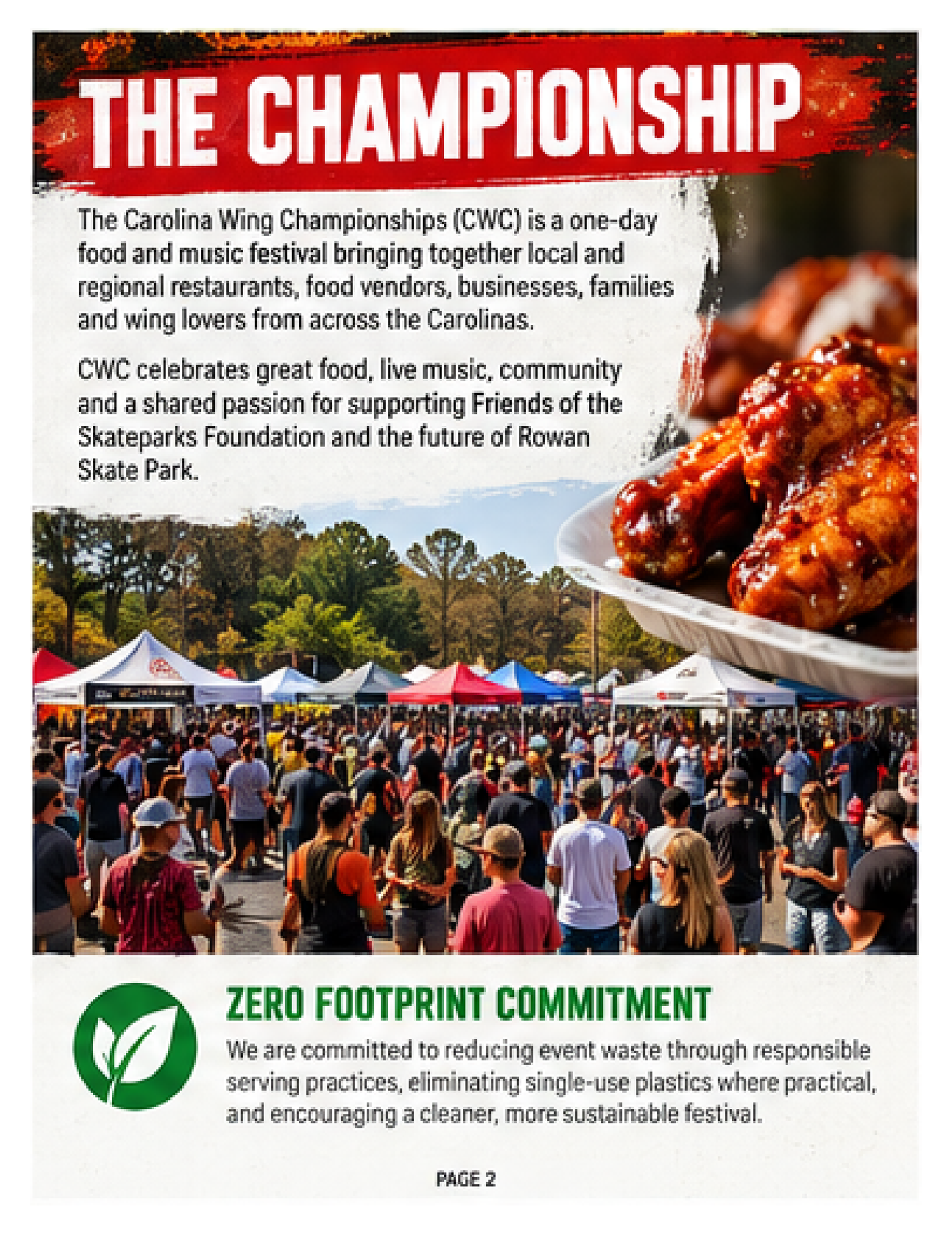 CWC SPONSORSHIP OFFERS CAROLINA WING CHAMPIONSHIPS 2027