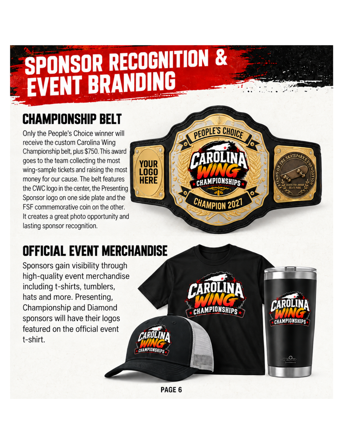 CWC SPONSORSHIP OFFERS CAROLINA WING CHAMPIONSHIPS 2027